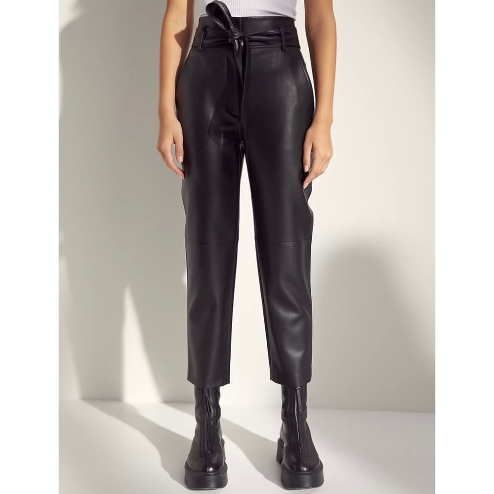 NWOT Aritzia High Waist Tie Vegan Leather Pants